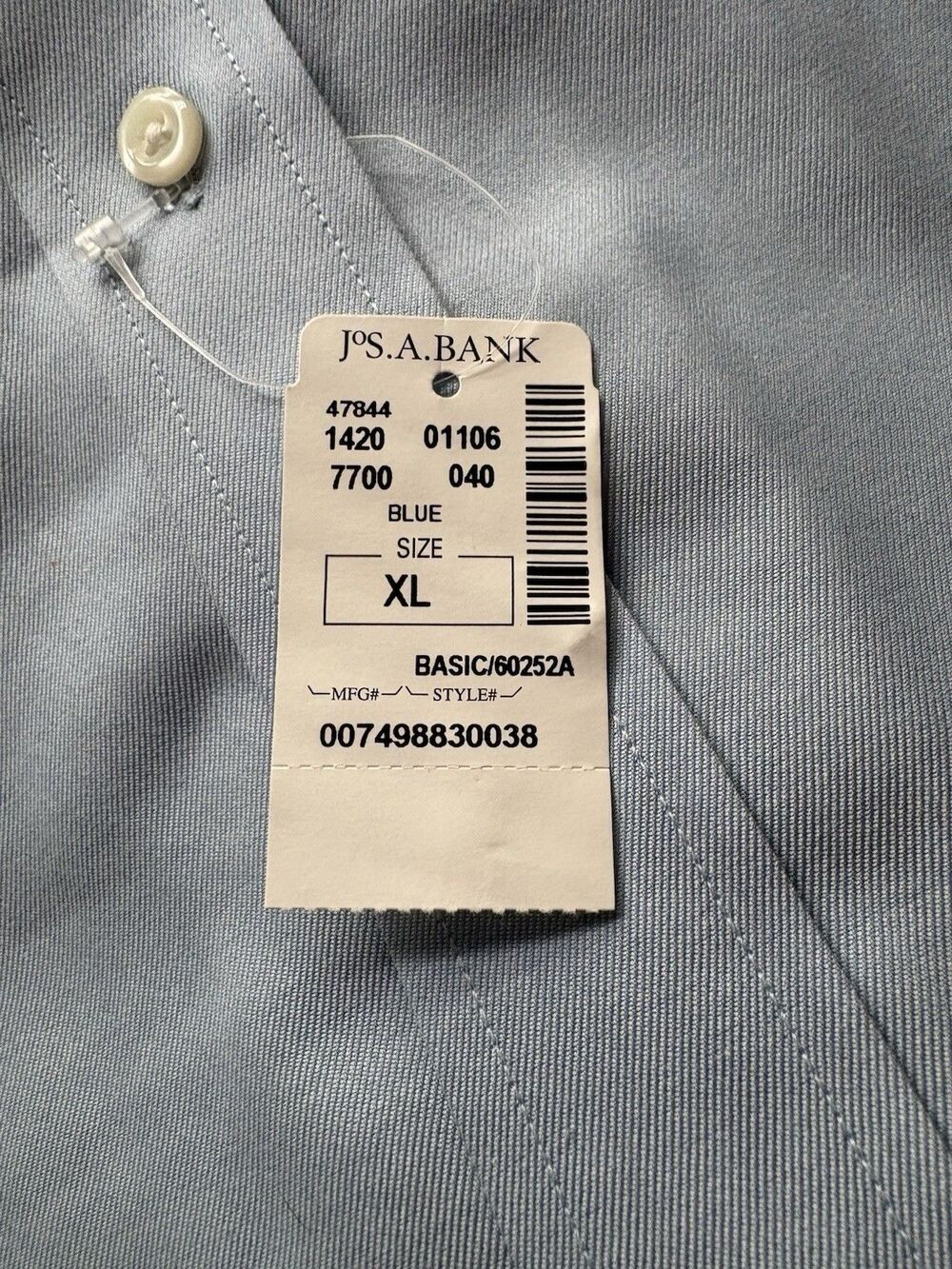 NEW Men’s Jos A Bank Traveler Long Sleeve Button Down Stretch Blue Shirt Size XL - Picture 4 of 5